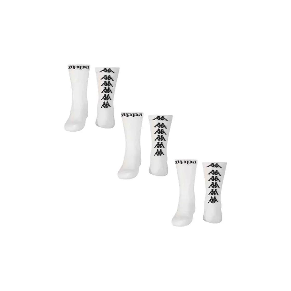 Femme Kappa Chaussettes | Chaussettes Atel 3Pack Authentic Blanc Unisexe