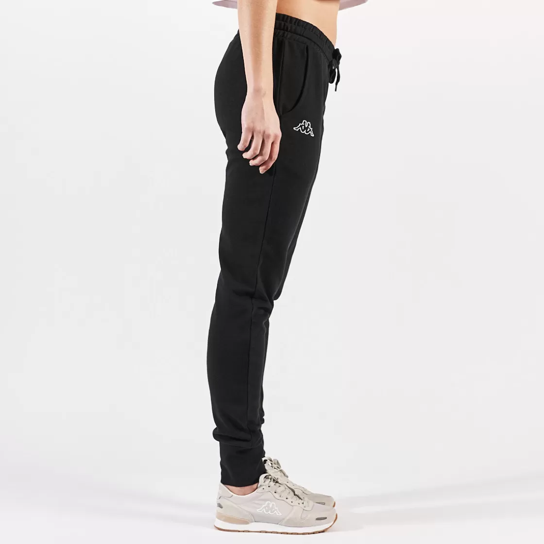 Femme Kappa Pantalons & Collants | Pantalon Theek Noir Femme