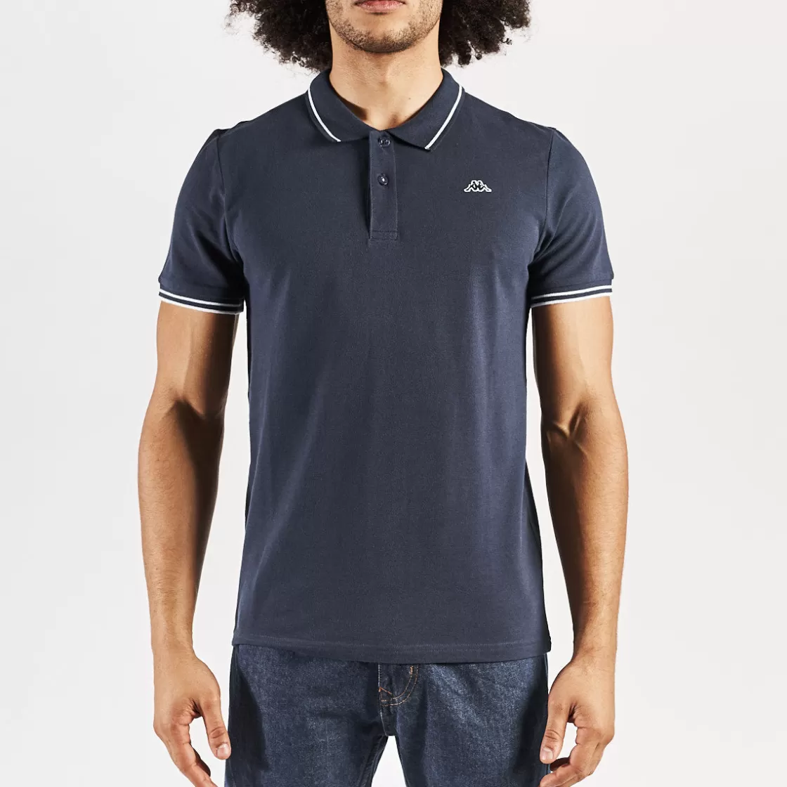 Homme Kappa Polos & Chemises | Polo Ezio Bleu Homme