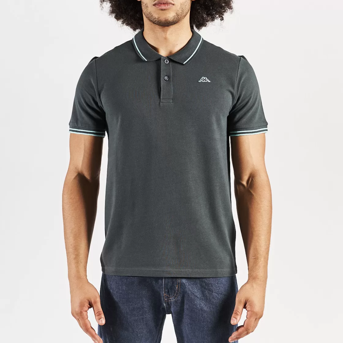 Homme Kappa Polos & Chemises | Polo Ezio Gris Homme