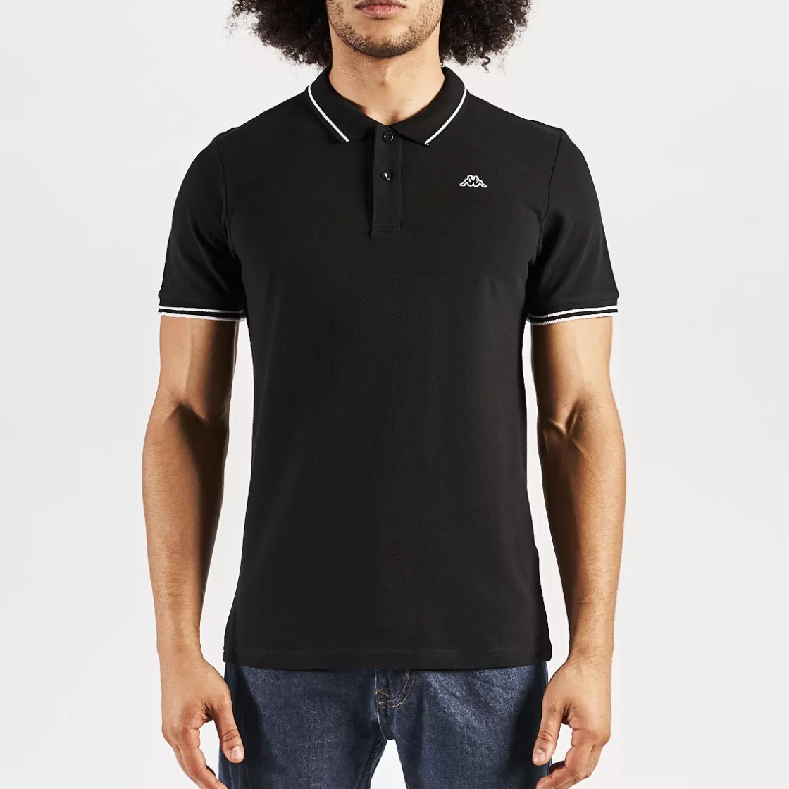 Homme Kappa Polos & Chemises | Polo Ezio Noir Homme