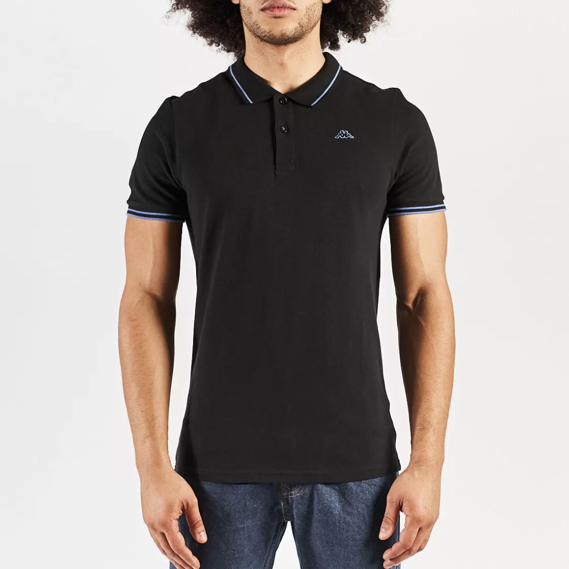 Homme Kappa Polos & Chemises | Polo Ezio Noir Homme