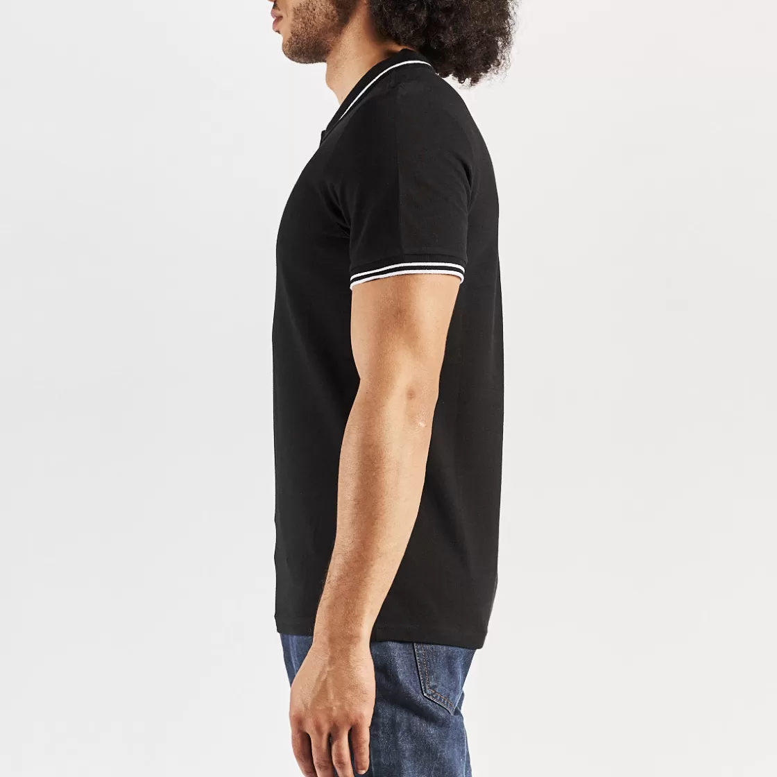 Homme Kappa Polos & Chemises | Polo Ezio Noir Homme