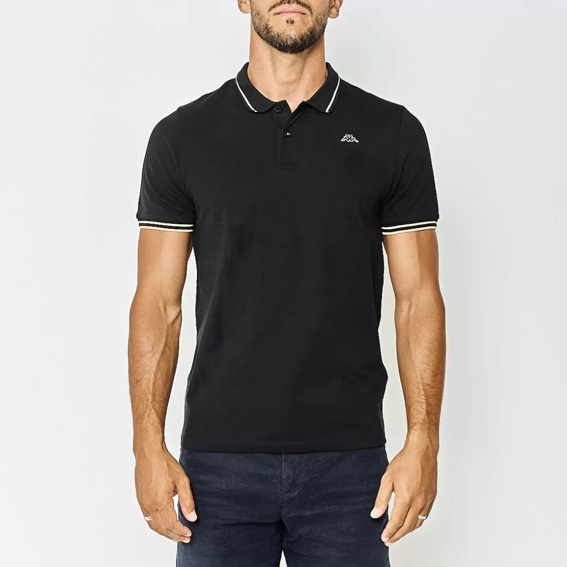 Homme Kappa Polos & Chemises | Polo Homme Ezio Noir