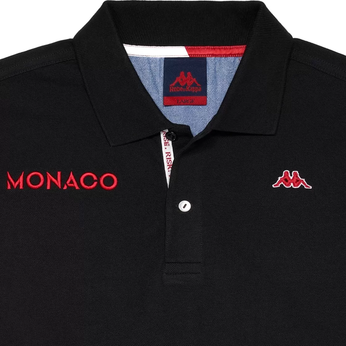 Homme Kappa Polos & Chemises | Polo Homme Herve Robe Di - As Monaco 2023 Noir