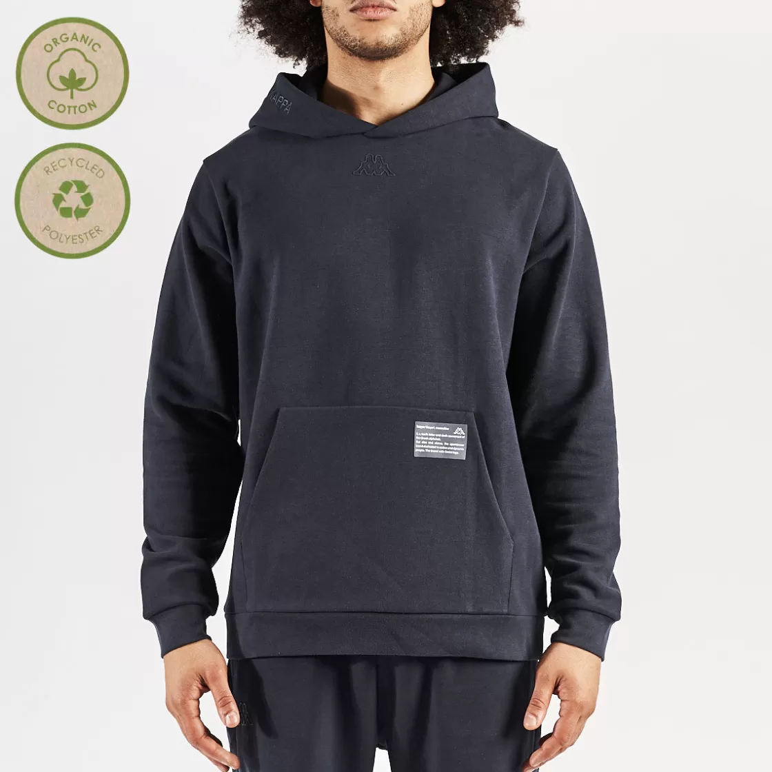 Homme Kappa Sweatshirts & Hoodies | Sweat-Shirt A Capuche Edwyn Bleu Homme