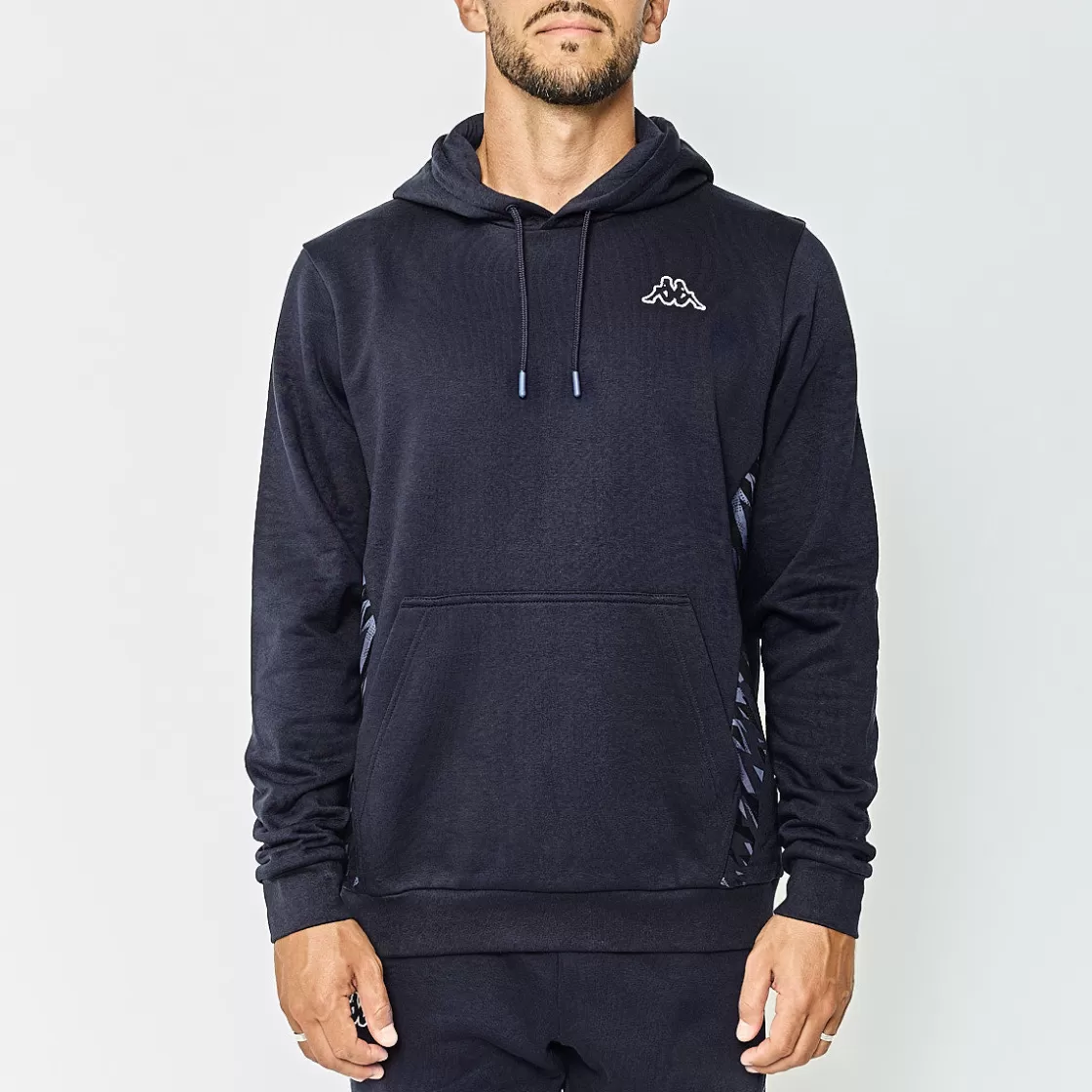 Homme Kappa Sweatshirts & Hoodies | Sweat-Shirt A Capuche Homme Cheldy Bleu