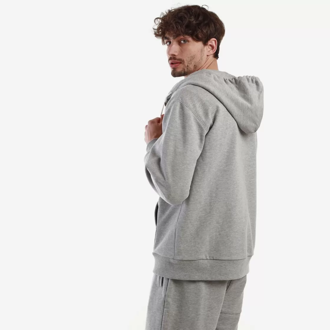 Homme Kappa Sweatshirts & Hoodies | Sweat-Shirt A Capuche Homme Portos Robe Di Gris