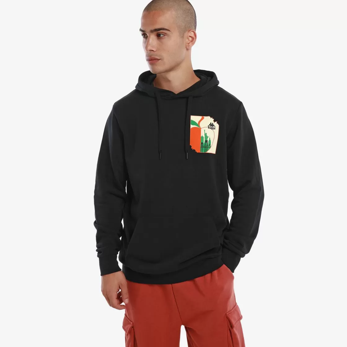 Homme Kappa Sweatshirts & Hoodies | Sweat-Shirt A Capuche Homme Valter Authentic Noir