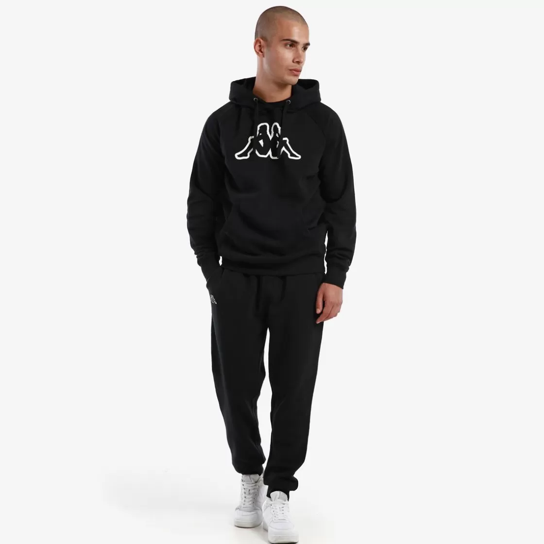 Homme Kappa Sweatshirts & Hoodies | Sweat-Shirt A Capuche Homme Zaiver Noir