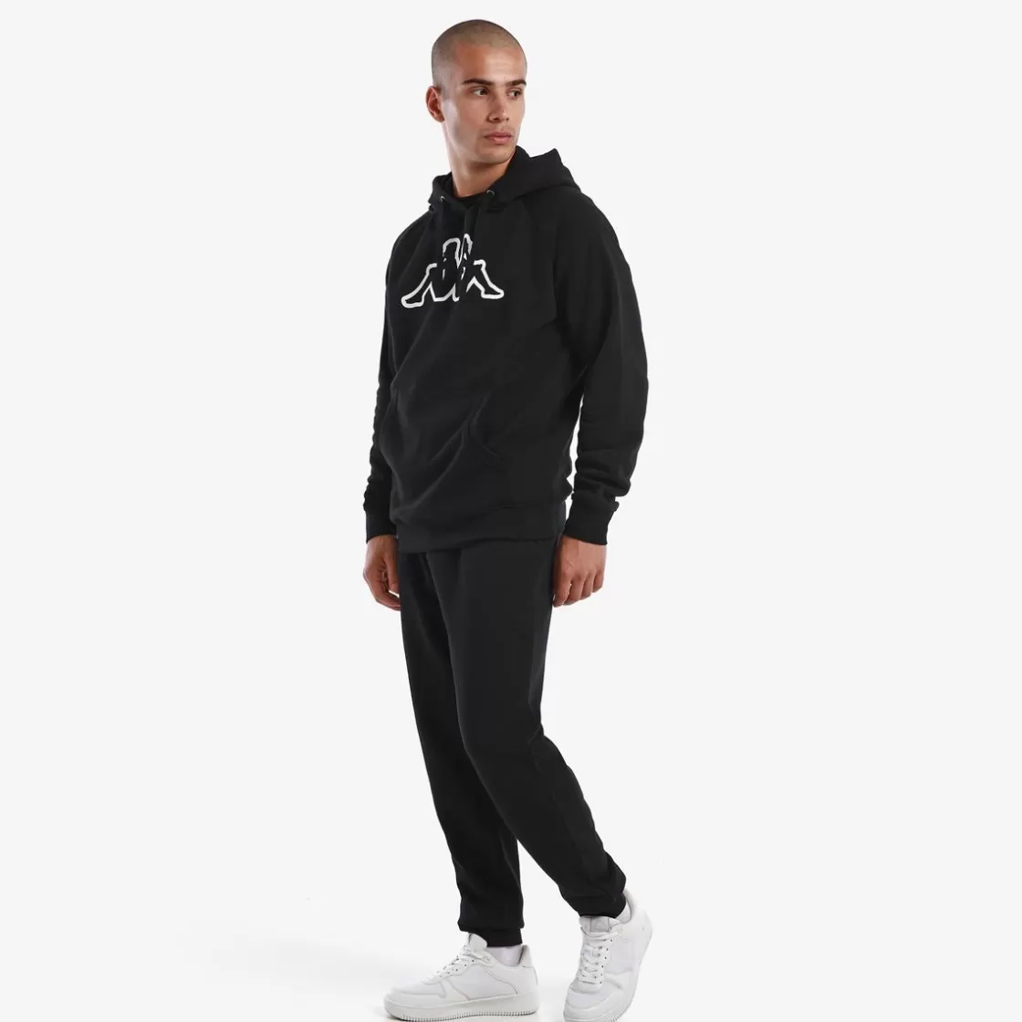 Homme Kappa Sweatshirts & Hoodies | Sweat-Shirt A Capuche Homme Zaiver Noir