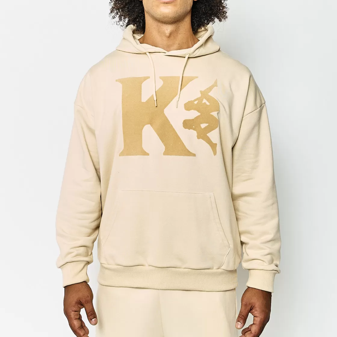 Homme Kappa Sweatshirts & Hoodies | Sweat-Shirt A Capuche Unisexe Vaste Authentic Beige