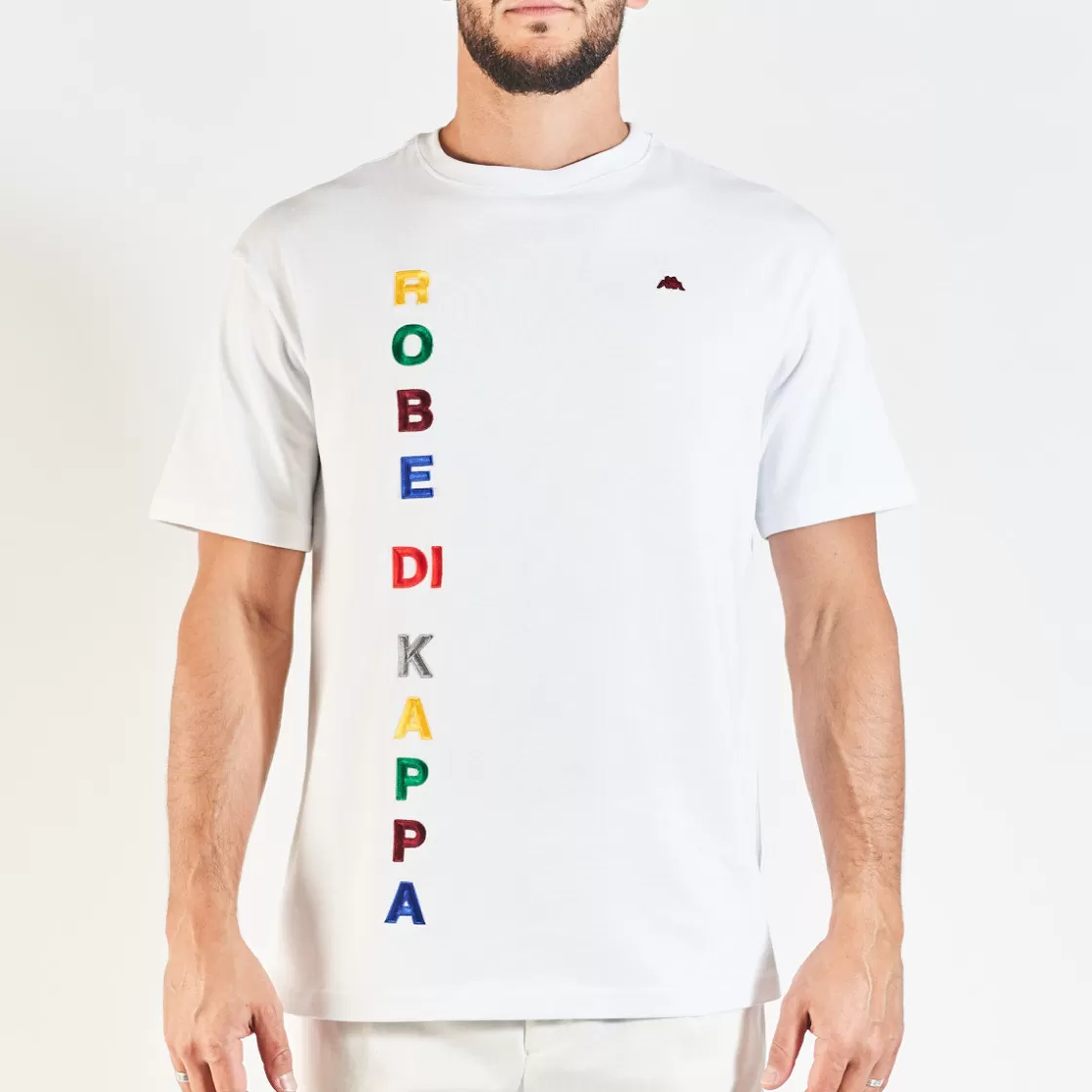 Homme Kappa Hauts & T-Shirts | T-Shirt Lindir Robe Di Blanc Homme