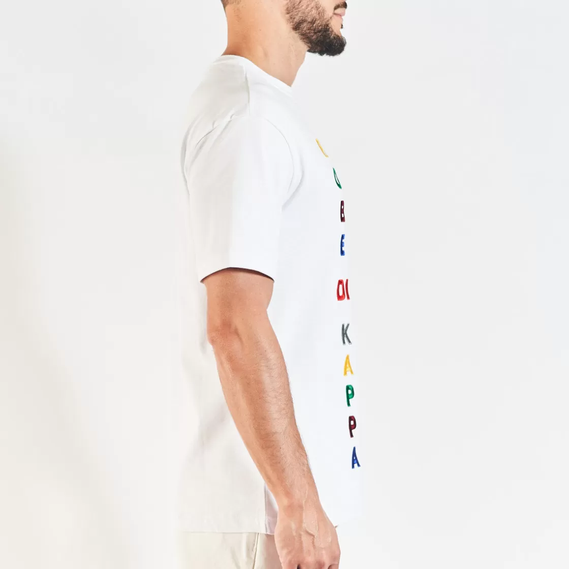 Homme Kappa Hauts & T-Shirts | T-Shirt Lindir Robe Di Blanc Homme